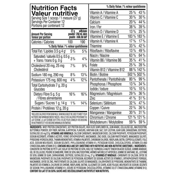 Nutrition Avancée mélange de substitut de repas, 312 g, crème à la vanille  – SlimFast : Poudre et mélange