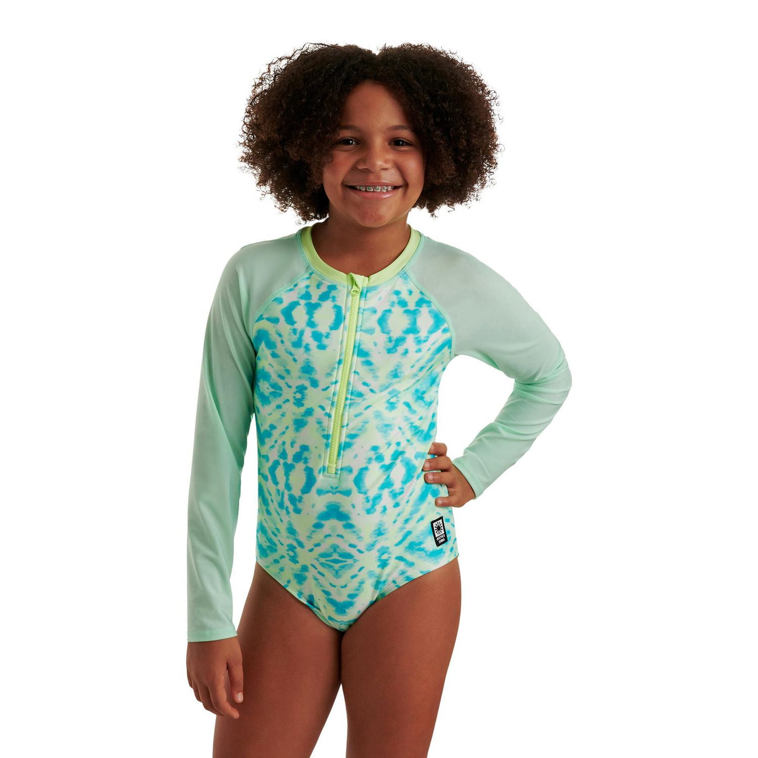 Justice Girls' Long Sleeve Rash Guard 1-Piece