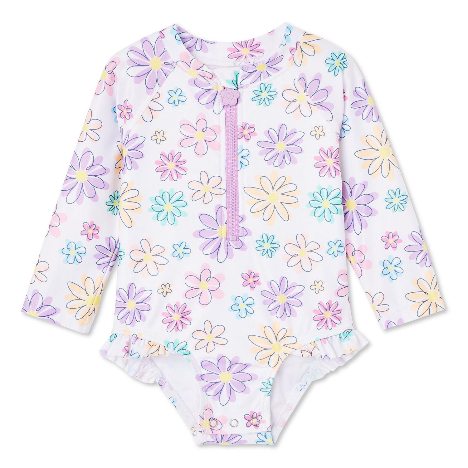 George Baby Girls' Rash Guard 1-Piece, Sizes 3-24 months