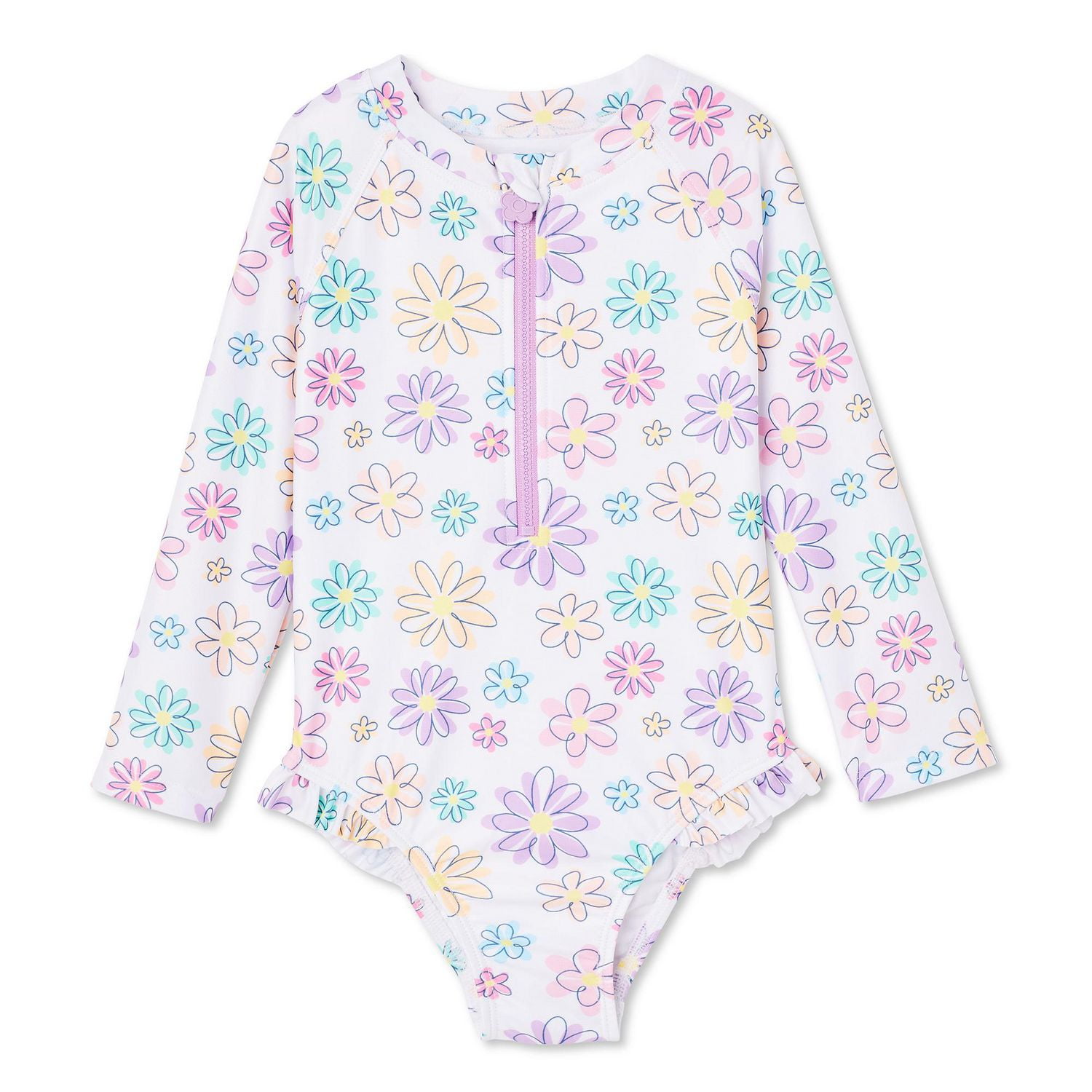 Maillot de bain 1 pièce à volants George pour petites filles Tailles 2T-5T