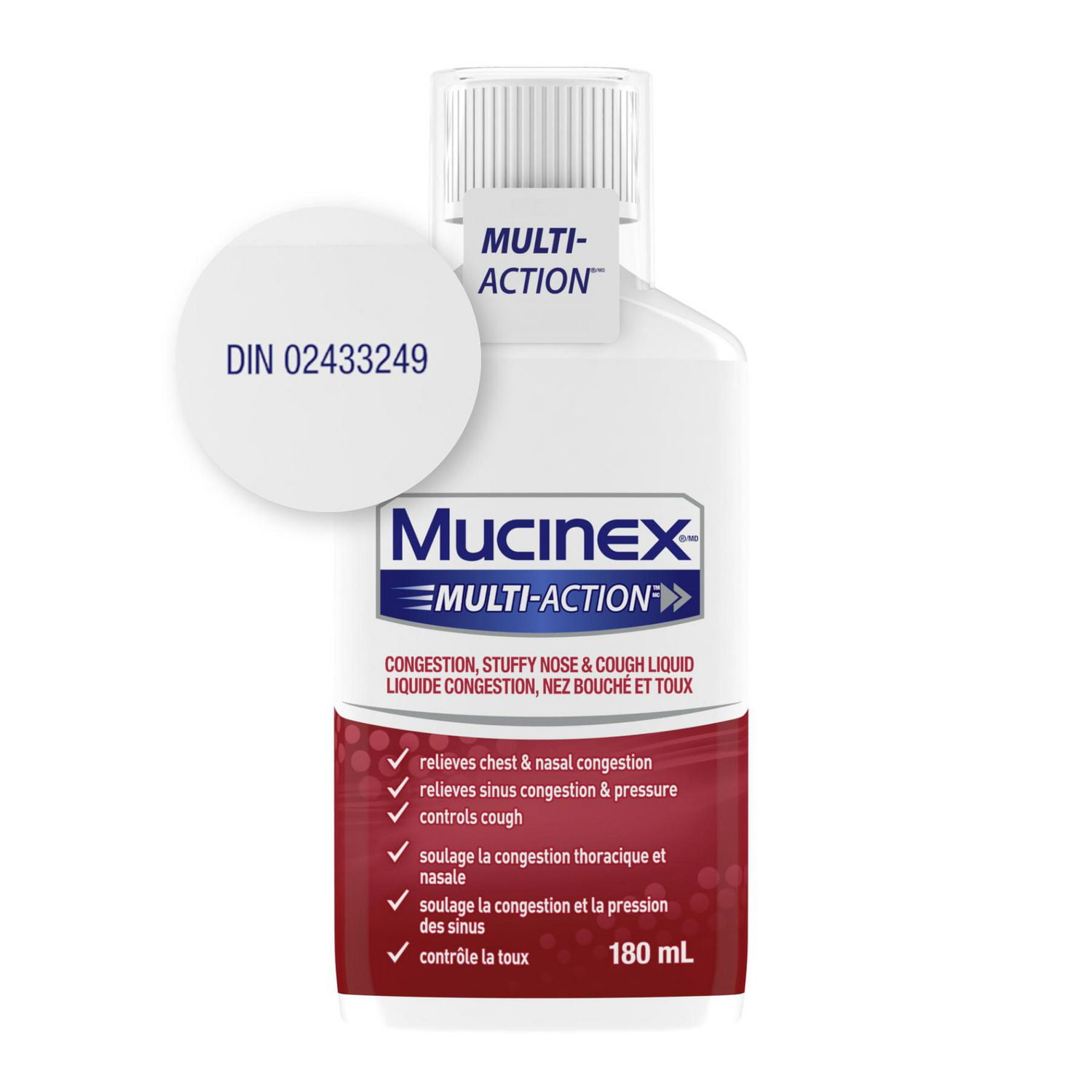 MUCINEX® MULTI-ACTION™ Congestion, Stuffy Nose & Cough Liquid