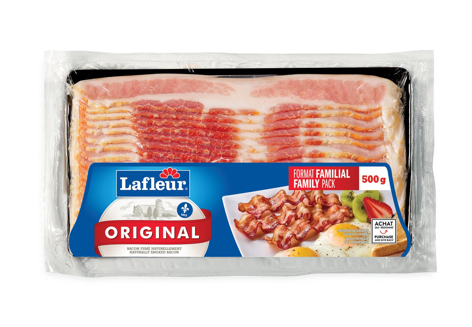 Bacon original Lafleur fumé naturellement 500g
