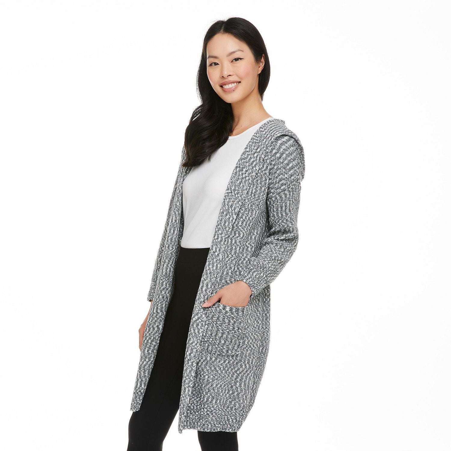 Hooded shop chenille cardigan