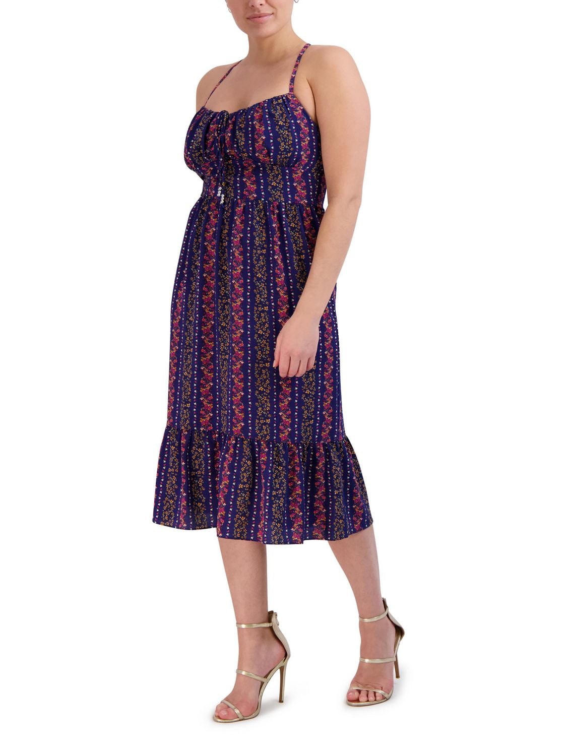 BCBG TIE FRONT MIDI