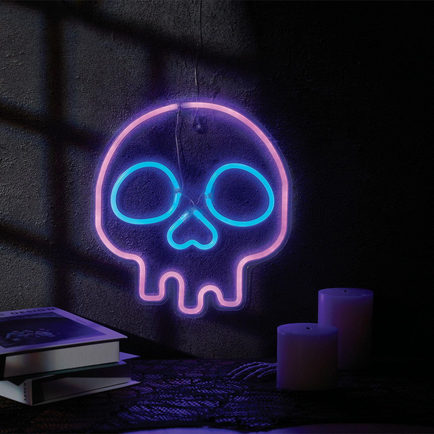 Pirate Skull & Crossbones Neon Sign, Neon Pirate Skull & Crossbones Sign, LED Lights