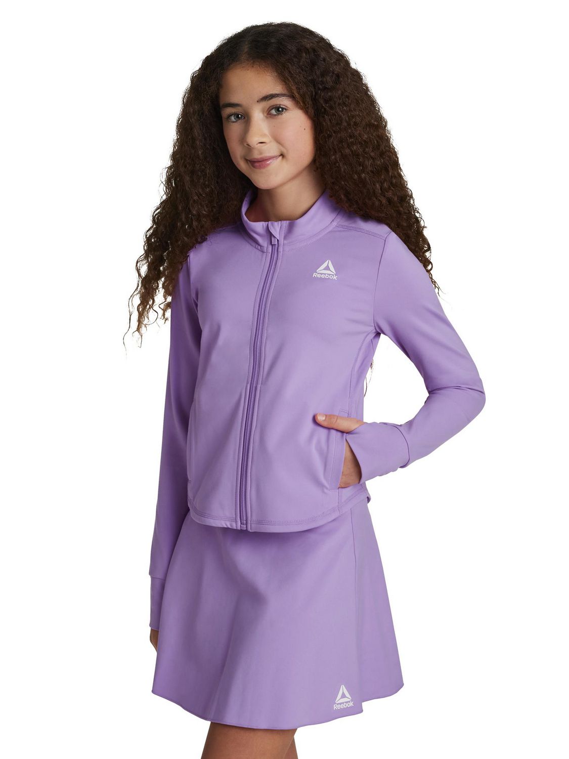 Reebok Veste Courtside pour filles à fermeture éclair intégrale