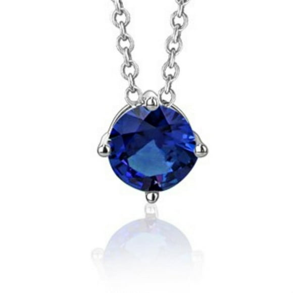 Massete Sterling Silver Floating Solitaire Necklace Pendant for Girls Simulated Birthstone September