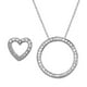 Pendentif cœur et cercle 3 en 1 en argent sterling avec diamants – image 2 sur 2
