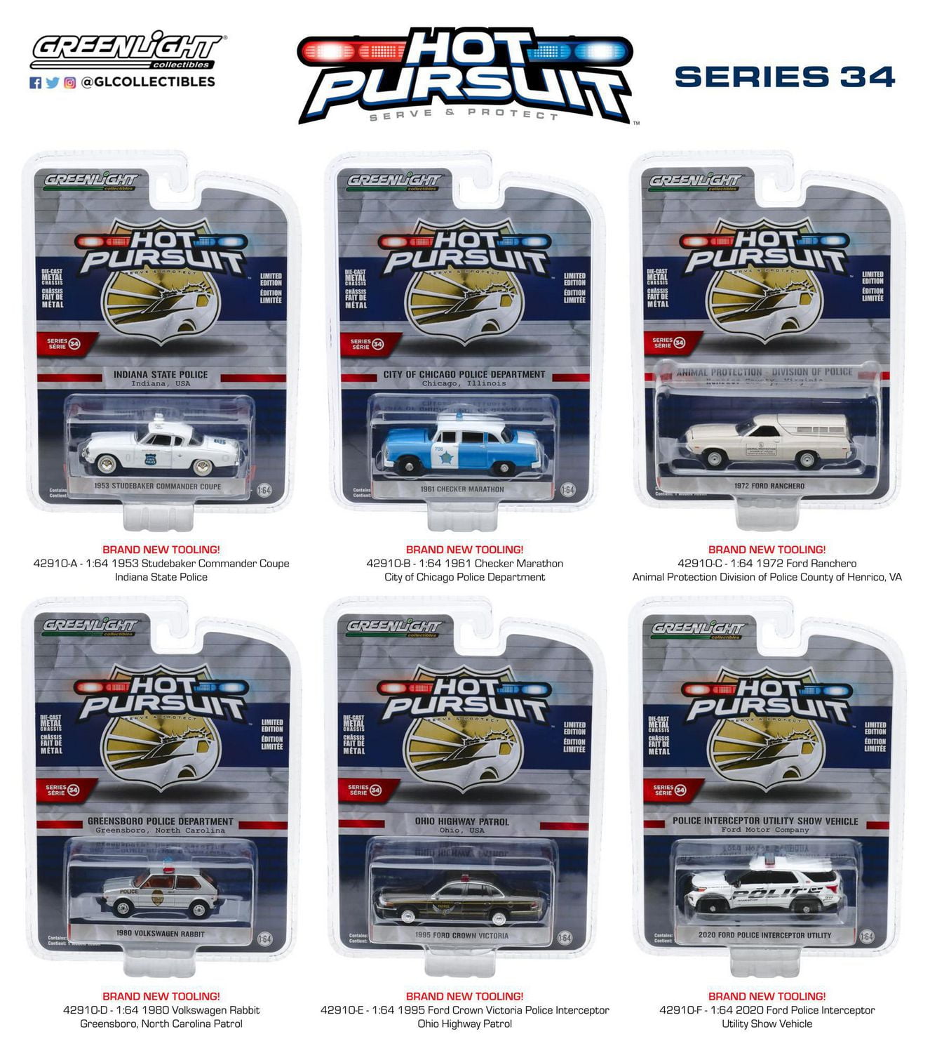 GreenLight 1 64 Hot Pursuit Die Cast Vehicles Series 34 Walmart