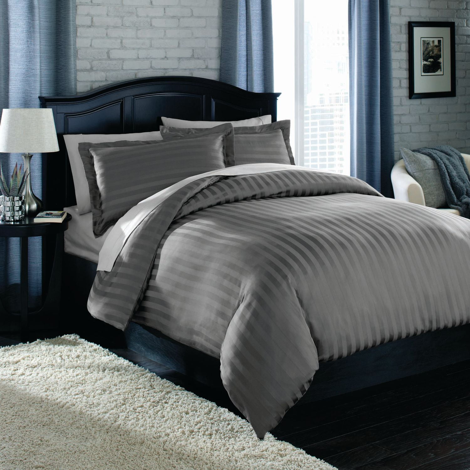 hometrends Damask Stripe Sheet Set Walmart Canada