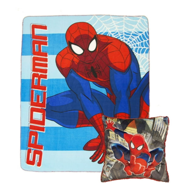 Jete en molleton et coussin decoratif de Marvel Spiderman