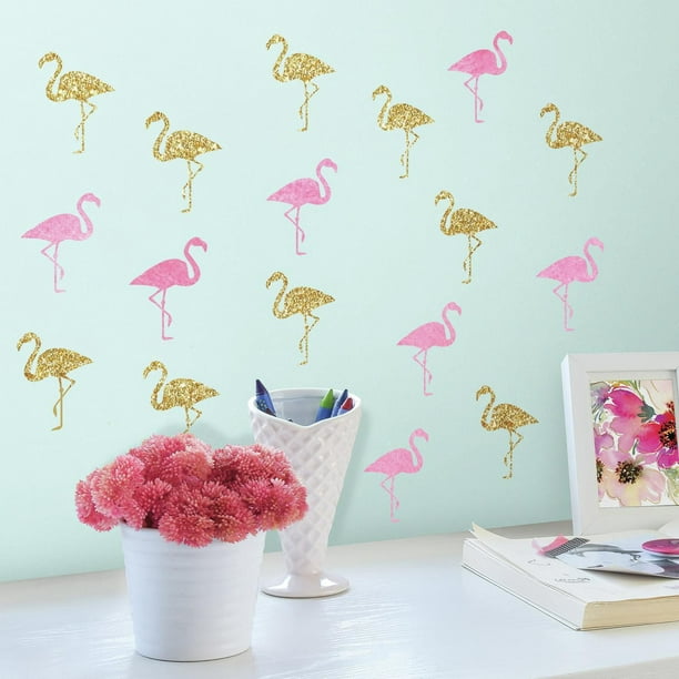Stickers Muraux Glitter Flamingo