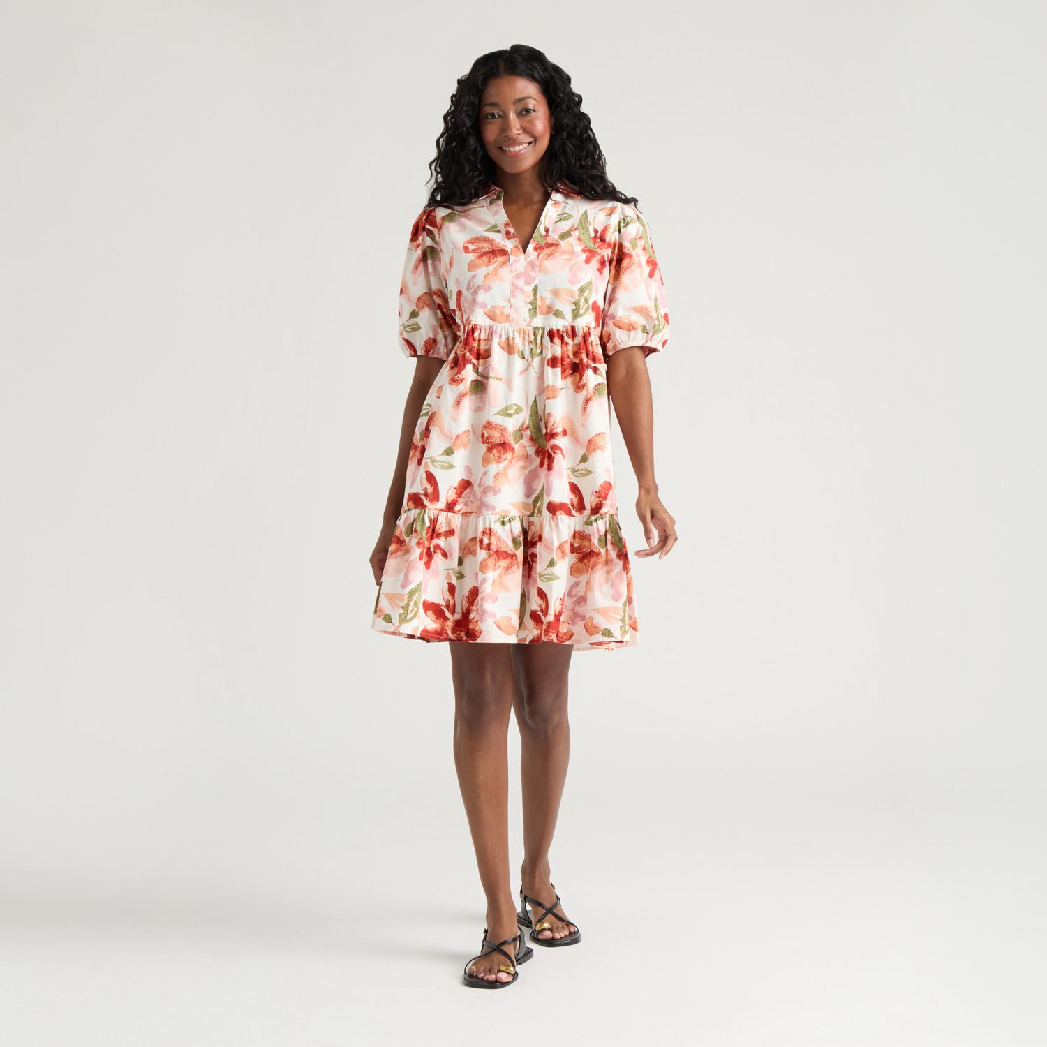 Robe coupe carrée légère à volants Mexx pour femmes