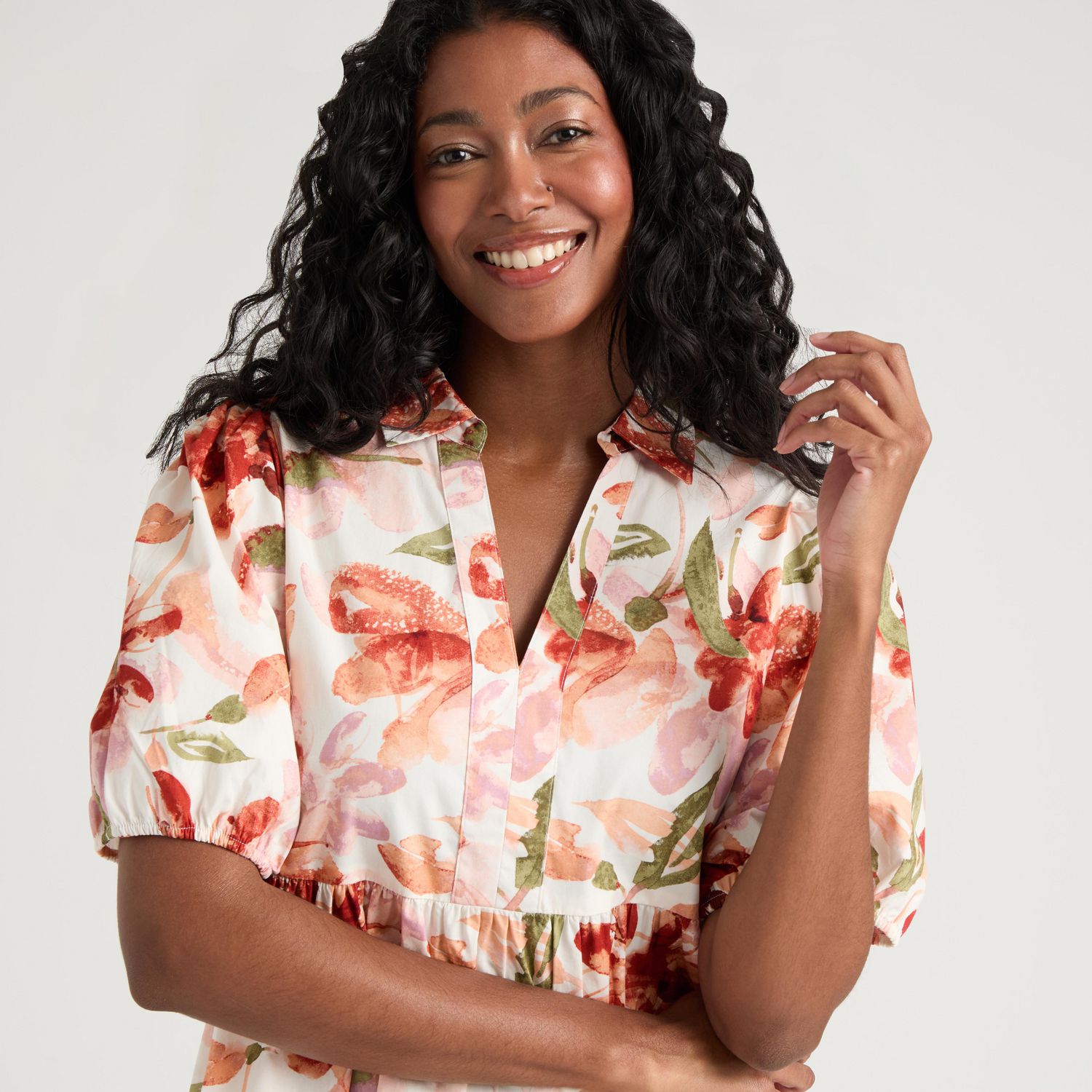 Robe coupe carrée légère à volants Mexx pour femmes