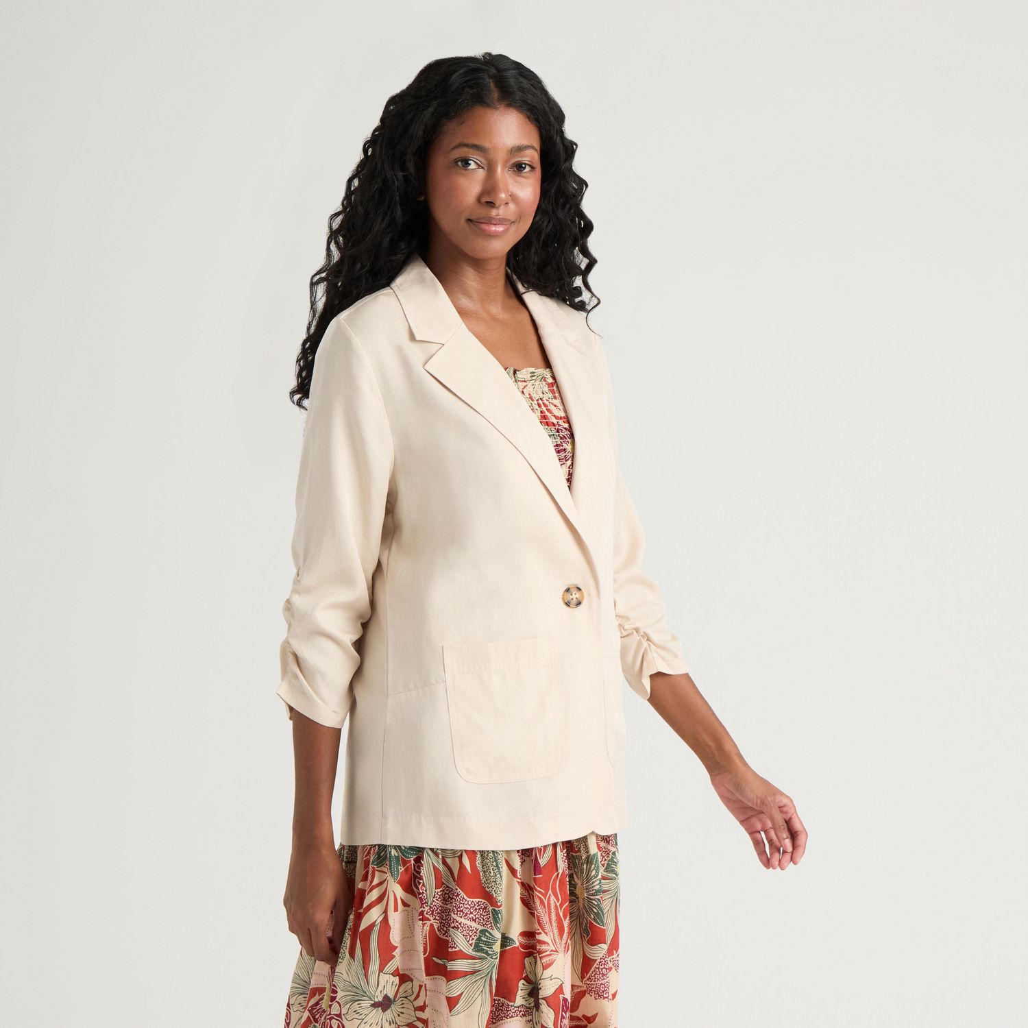 Blazer ample en Tencel avec fronces aux manches Mexx pour femme