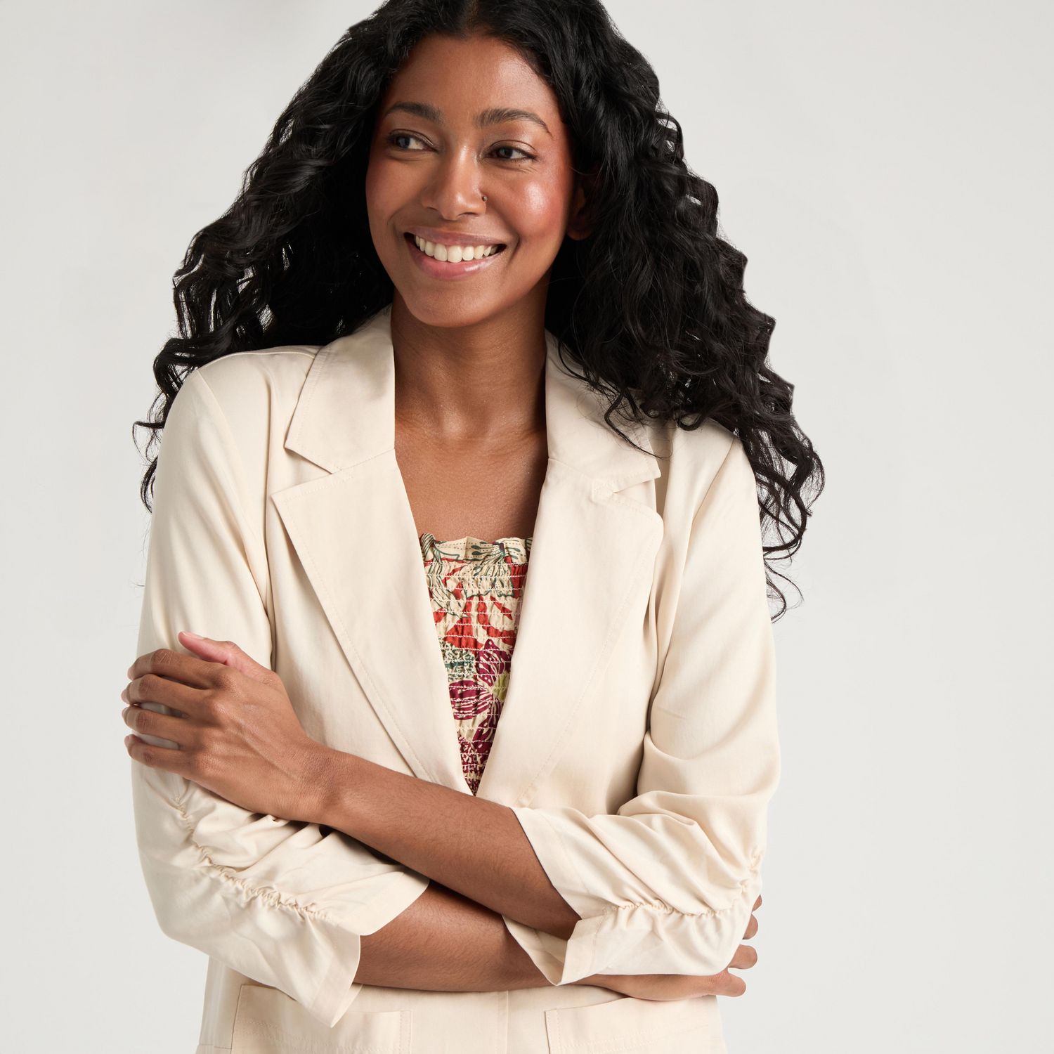 Blazer ample en Tencel avec fronces aux manches Mexx pour femme