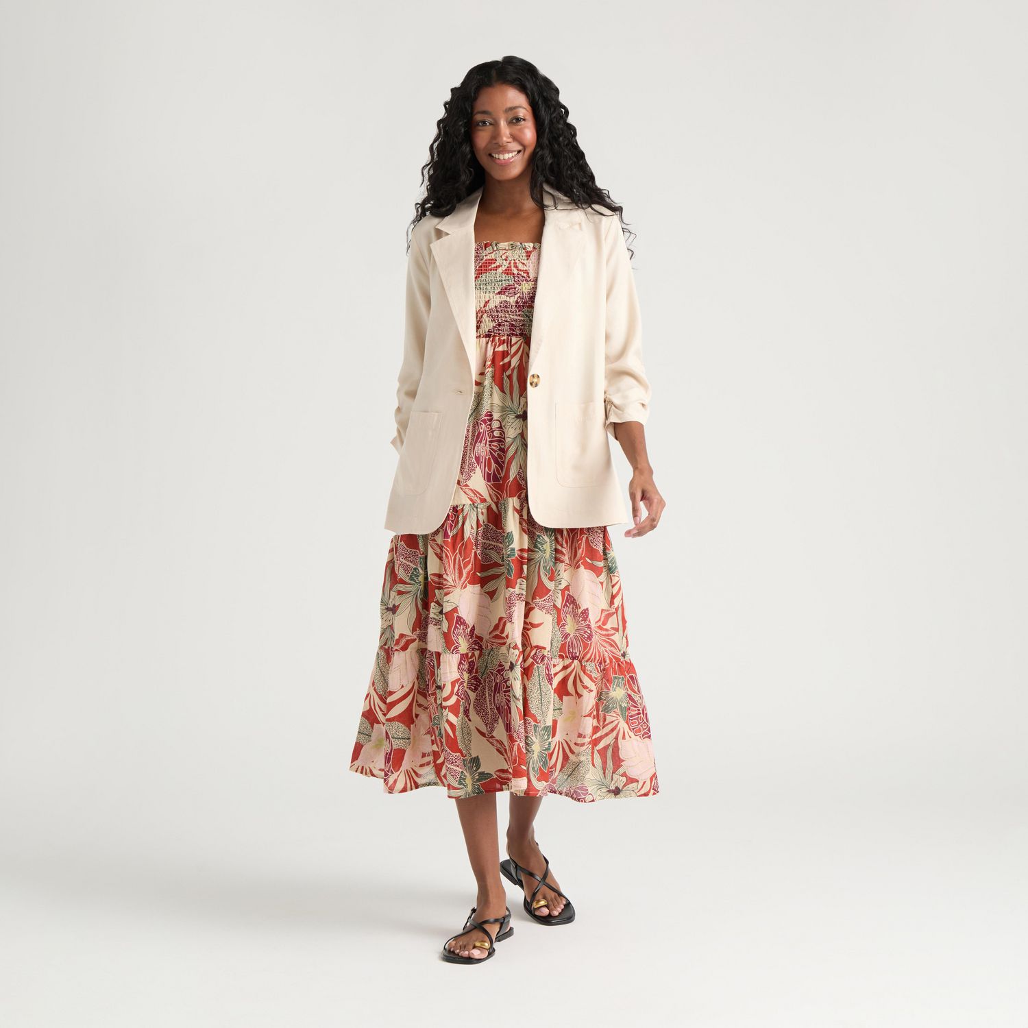 Blazer ample en Tencel avec fronces aux manches Mexx pour femme