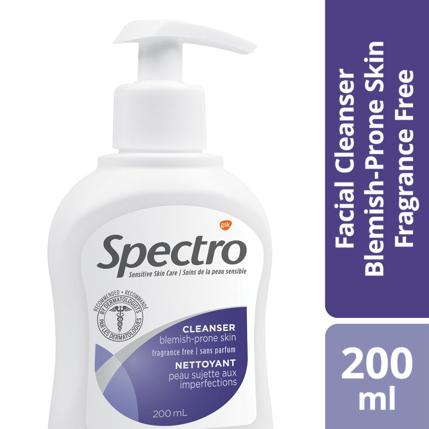 Spectro Facial Cleanser for Dry Skin, Fragrance and Dye Free, Pump  Dispenser, 500 ml Fragrance Free 