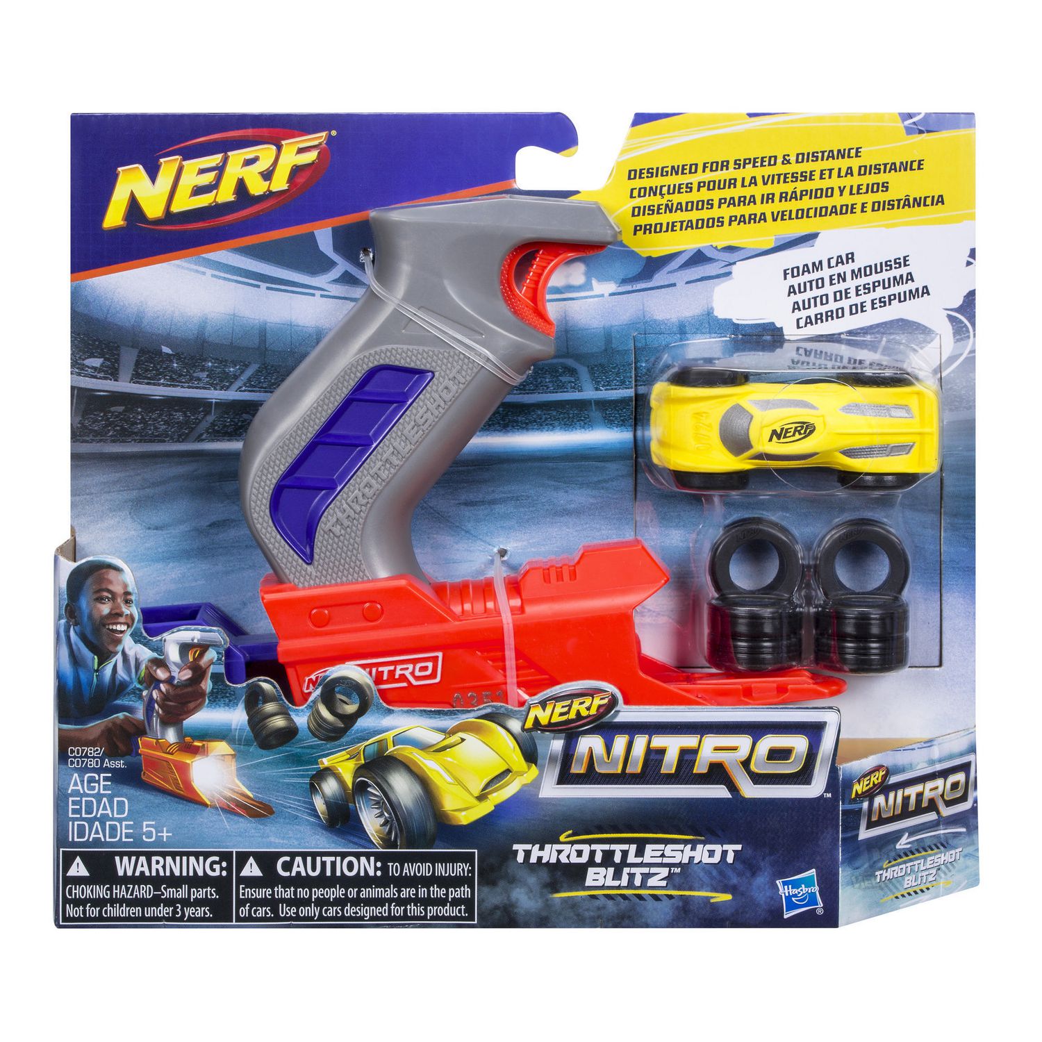 2017 for sale online 100 Hasbro NERF NITRO Throttleshot Blitz grey Blaster 