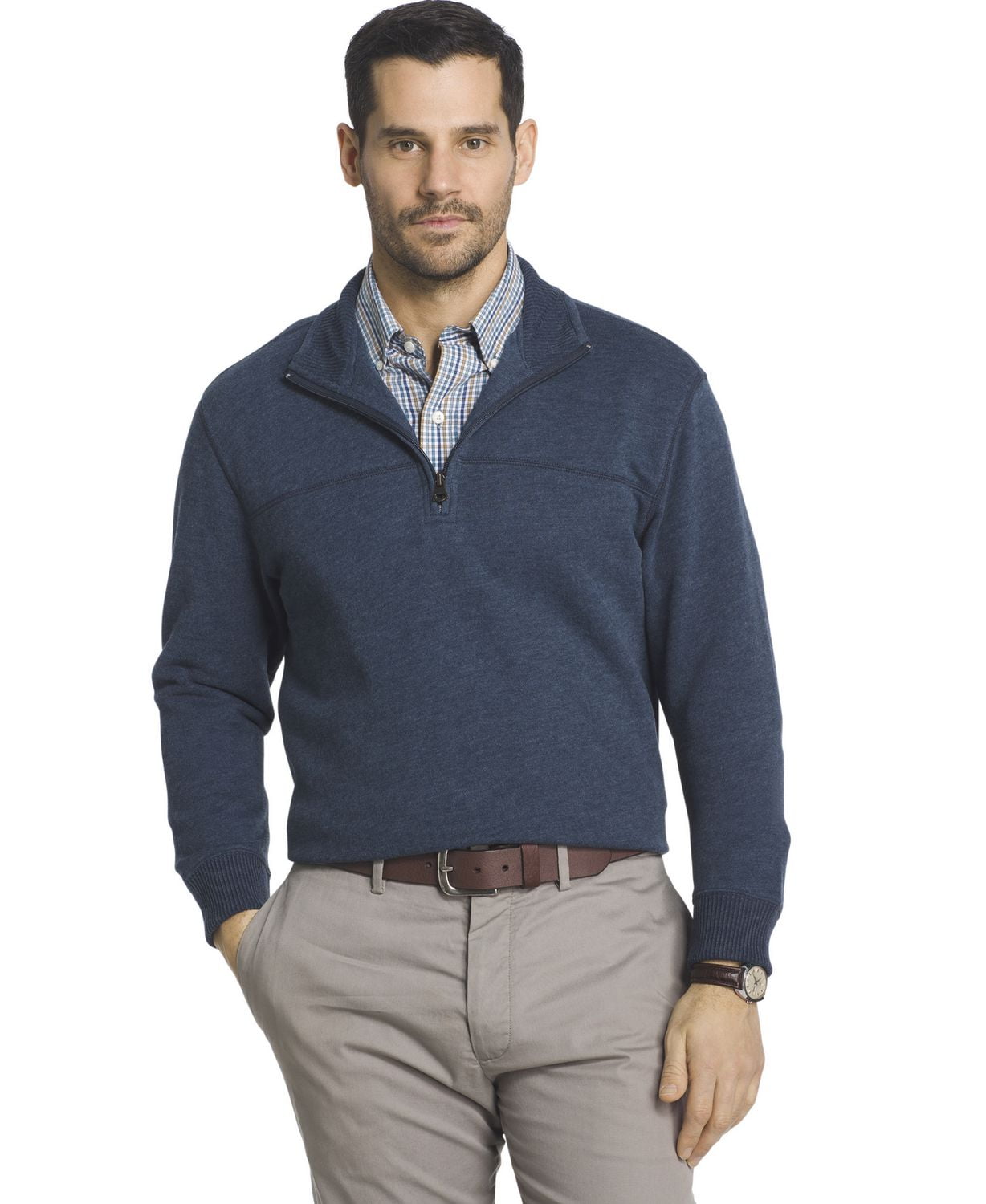 Arrow Men's 1/4 Zip Long Sleeve Fleece Top