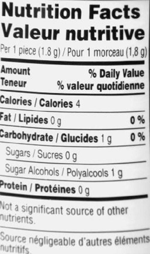 Gomme Sans Sucre Trident Menthe Verte Sans Emballage, 50 Morceaux Par Bouteille 50 morceaux