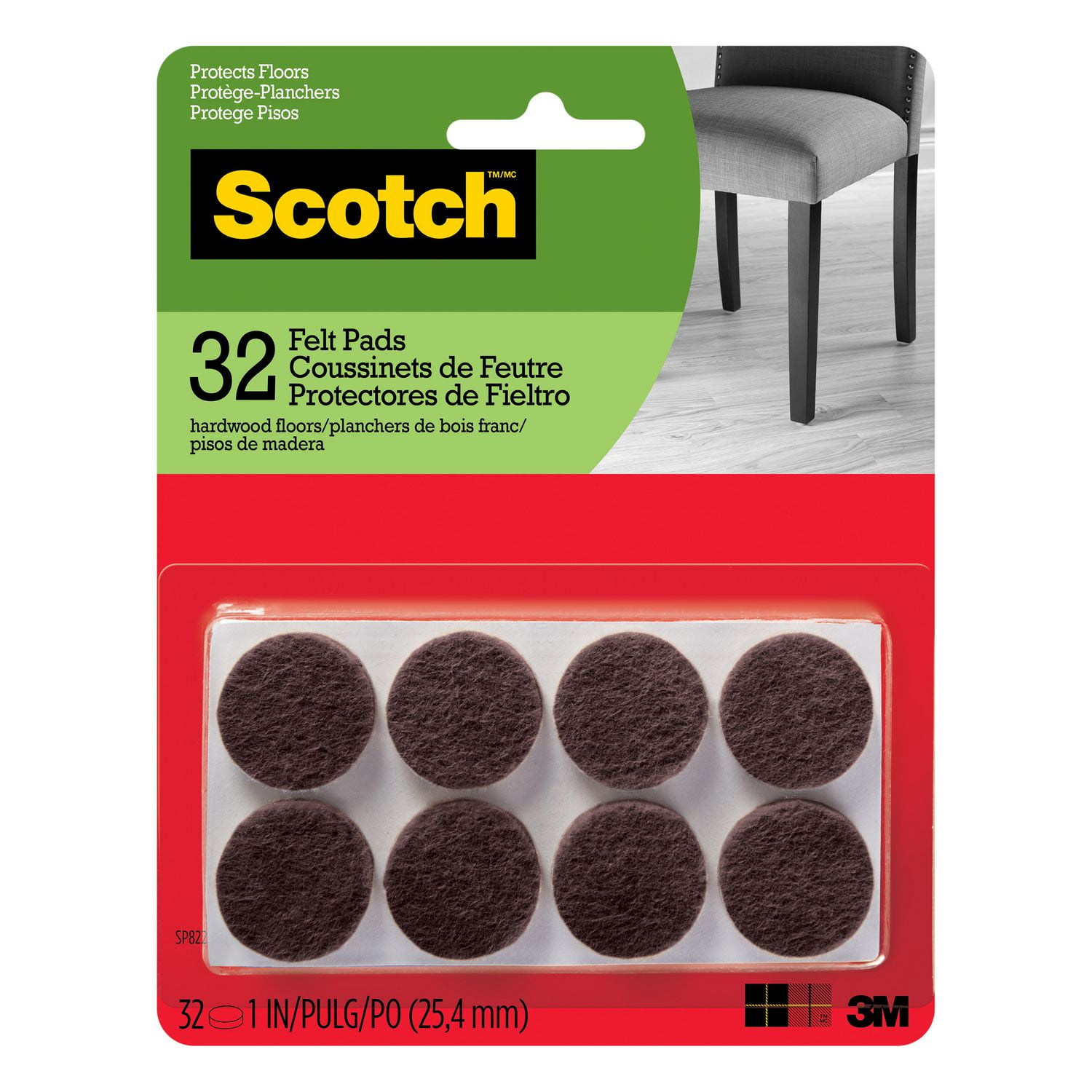 Scotch® Round Felt Pads SP822NA, Brown Walmart Canada