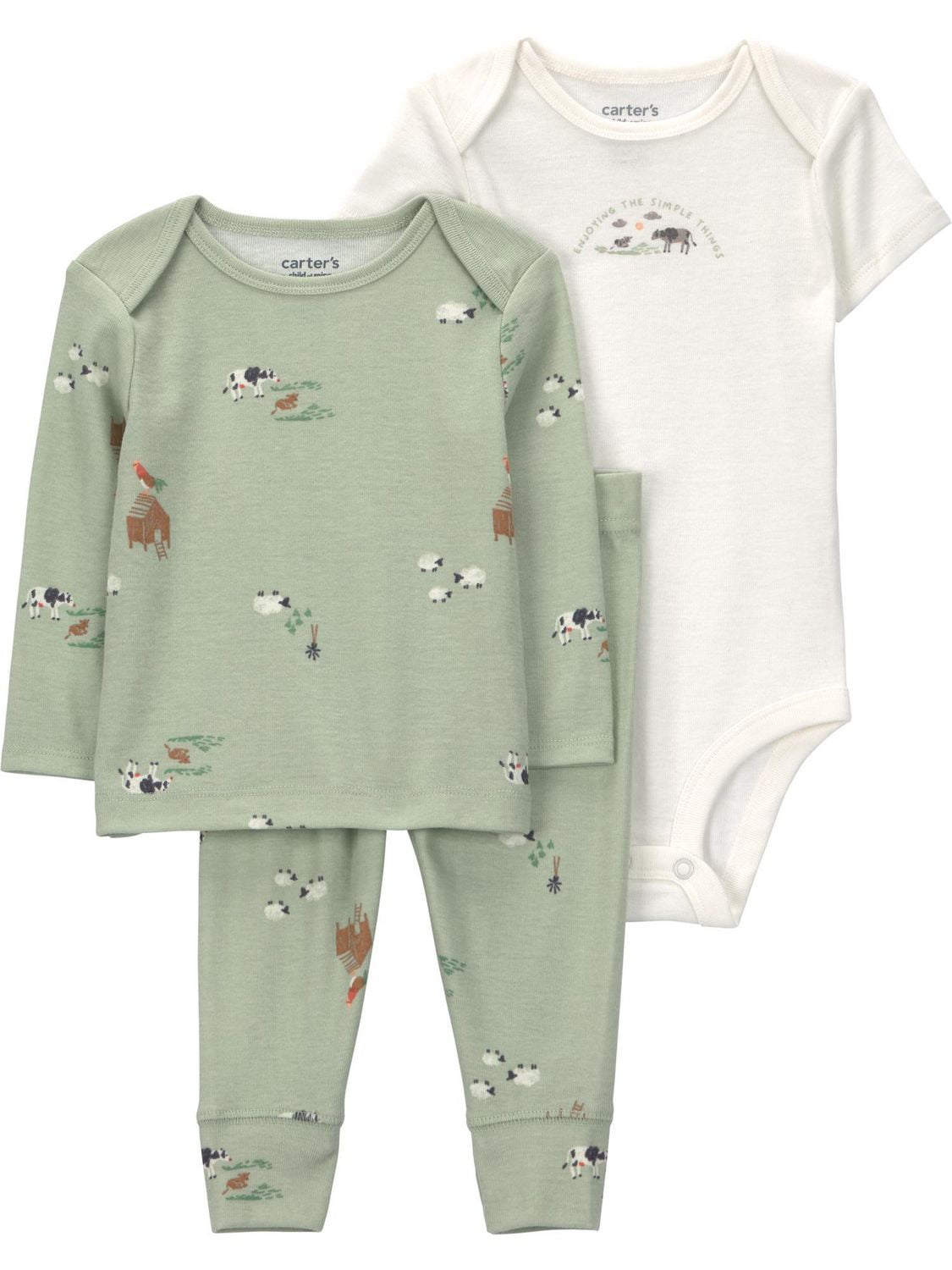 Carter's Child of Mine IB Pant Set - Green Farm