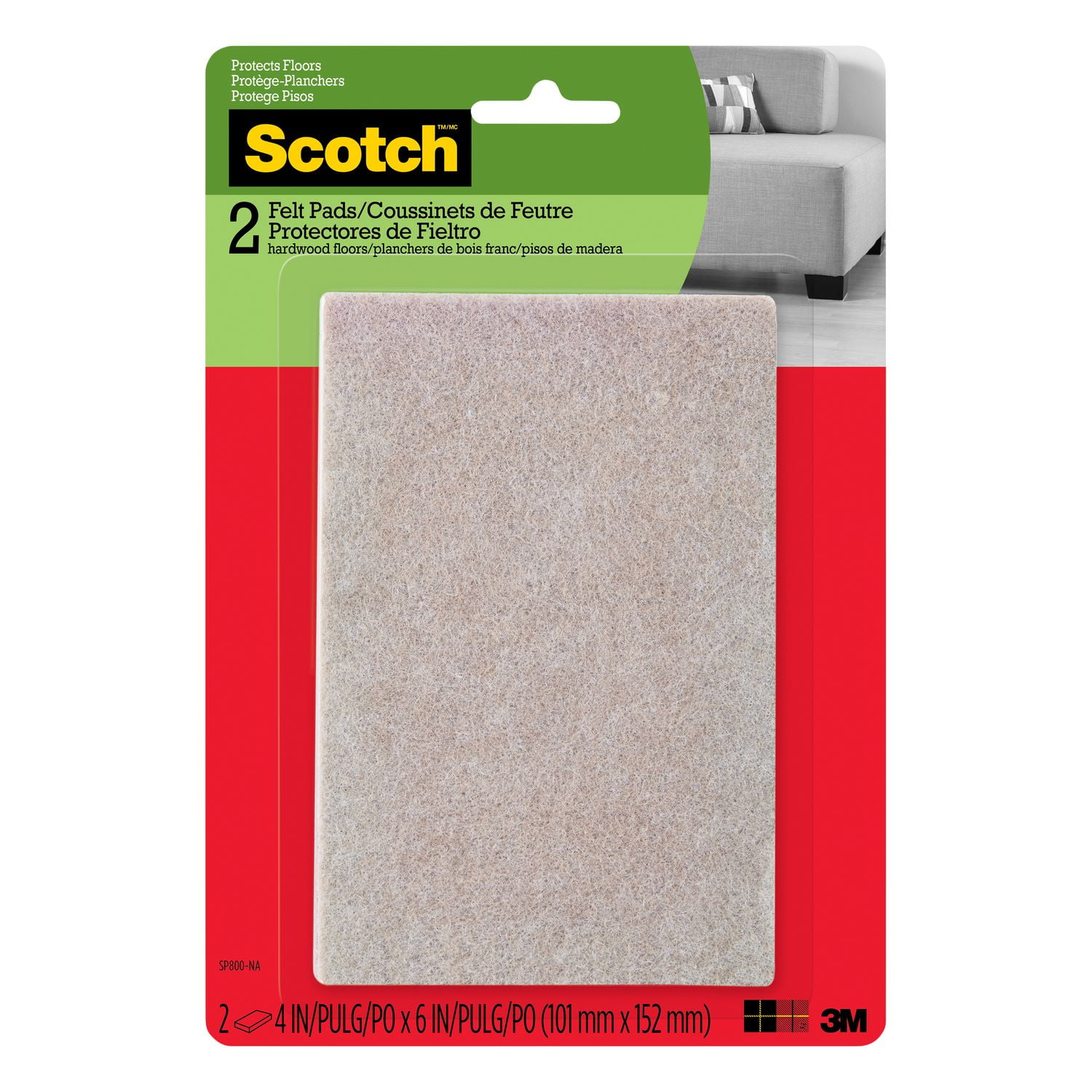 Scotch® Rectangle Felt Pads Walmart Canada
