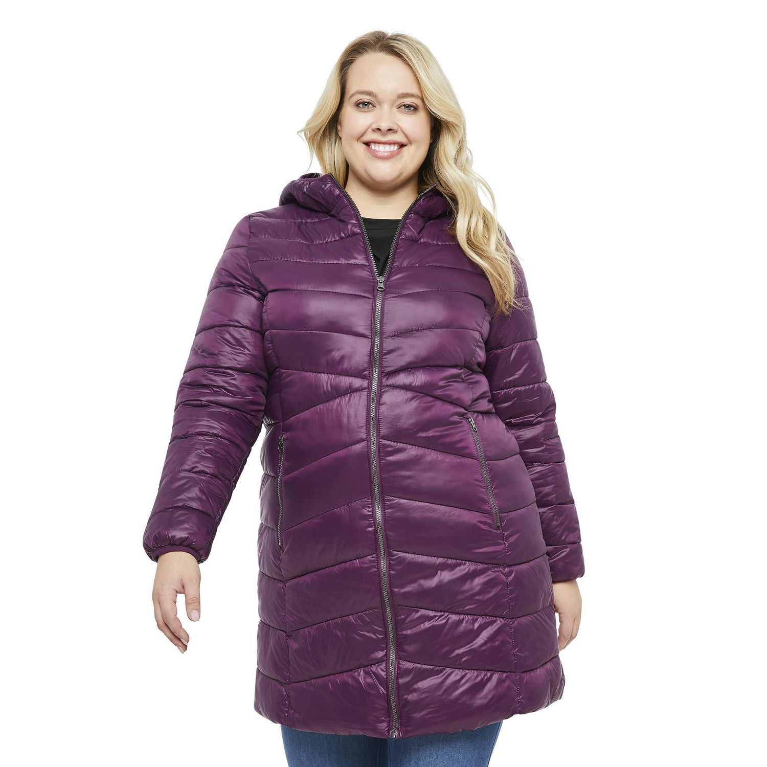 George Plus Women's Lightweight Long Puffer Jacket 