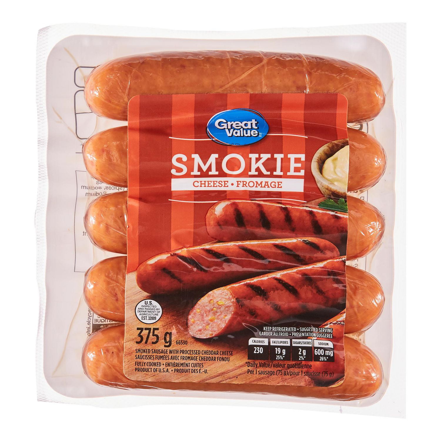Great Value Smokie Cheese Smoked Sausage Walmart Canada