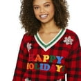 thumbnail image 4 of George Women's Happy Holidays V-Neckline Sweater, 4 of 6