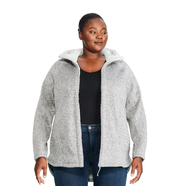 Plus Women's Sweater Fleece Jacket Walmart.ca