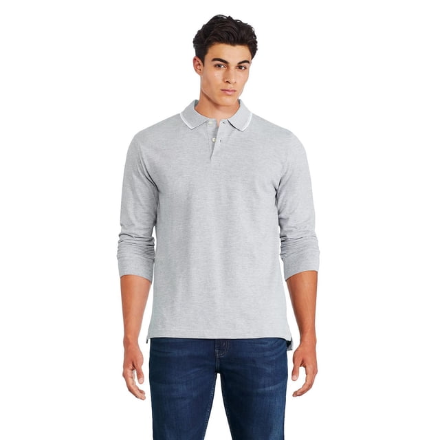 George Men's Long Sleeve Pique Polo