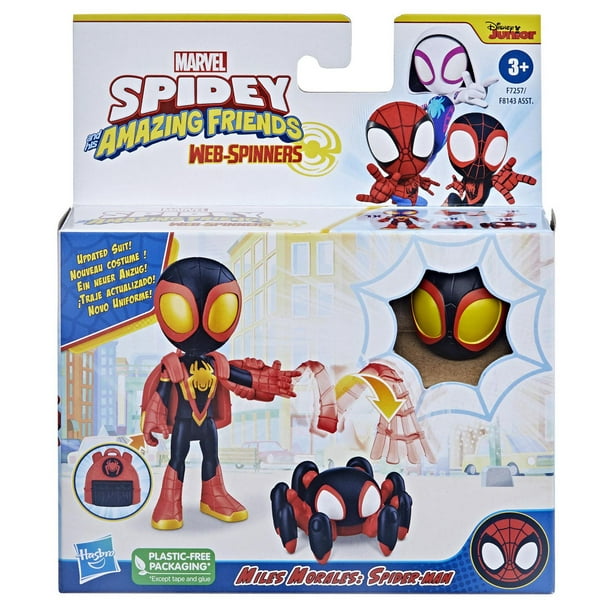 Marvel Spidey et ses Amis Extraordinaires Web-Spinners, figurine Miles  Morales Spider-Man 