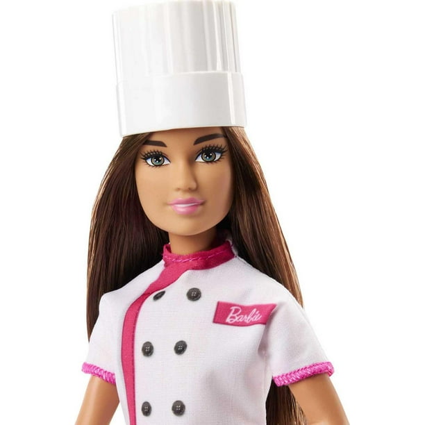 6 mini accessoires Barbie en plastique rose pour le gâteau la table