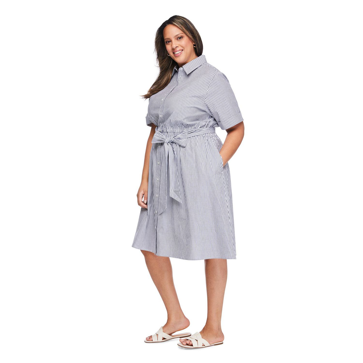 Robe chemise mi-longue Lane Bryant Plus pour femmes