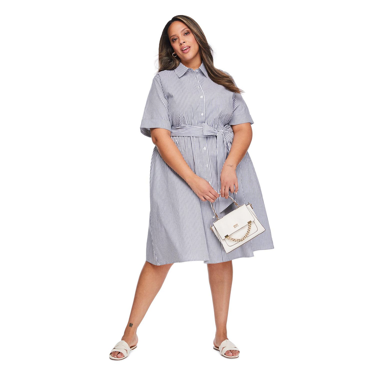 Robe chemise mi-longue Lane Bryant Plus pour femmes
