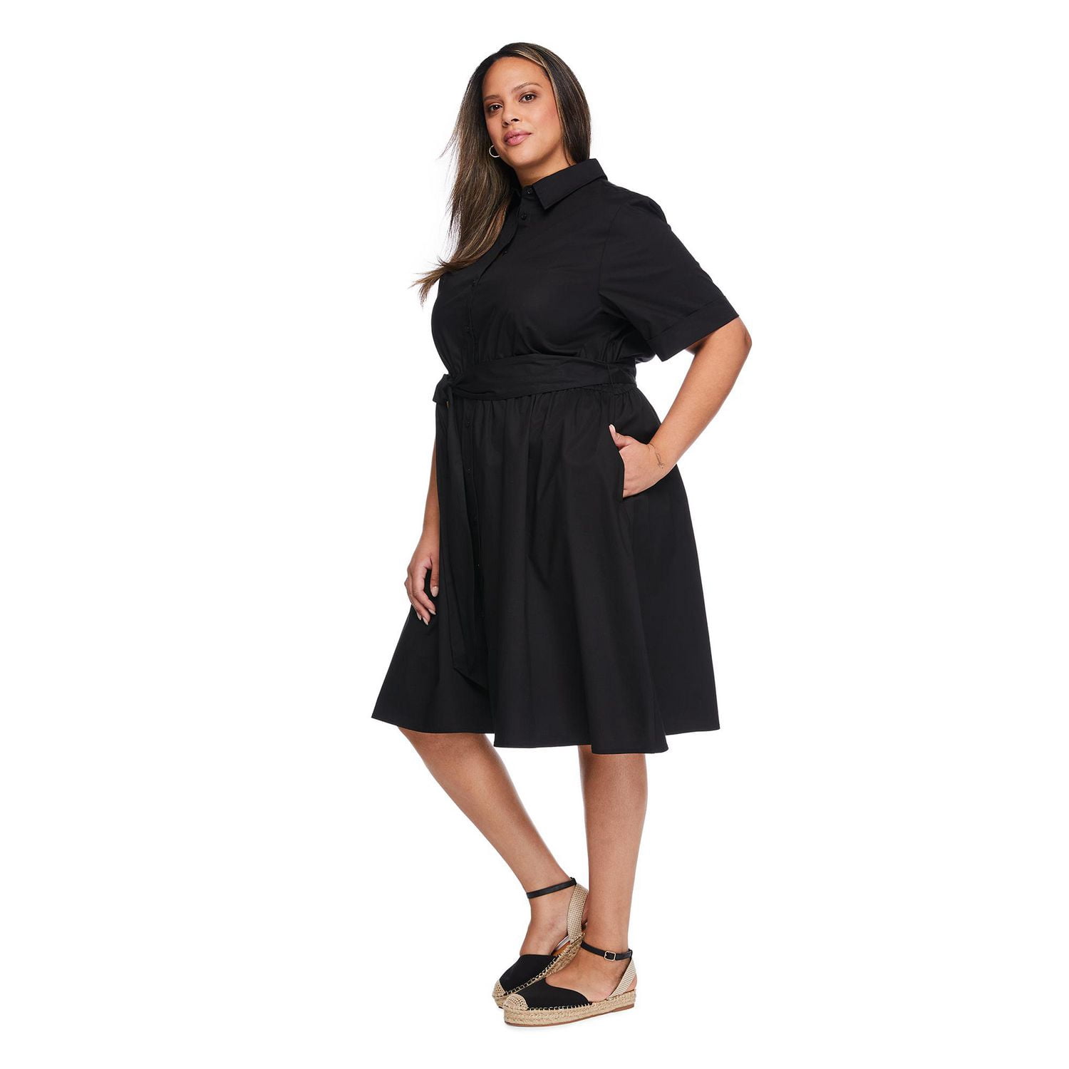 Robe chemise mi-longue Lane Bryant Plus pour femmes