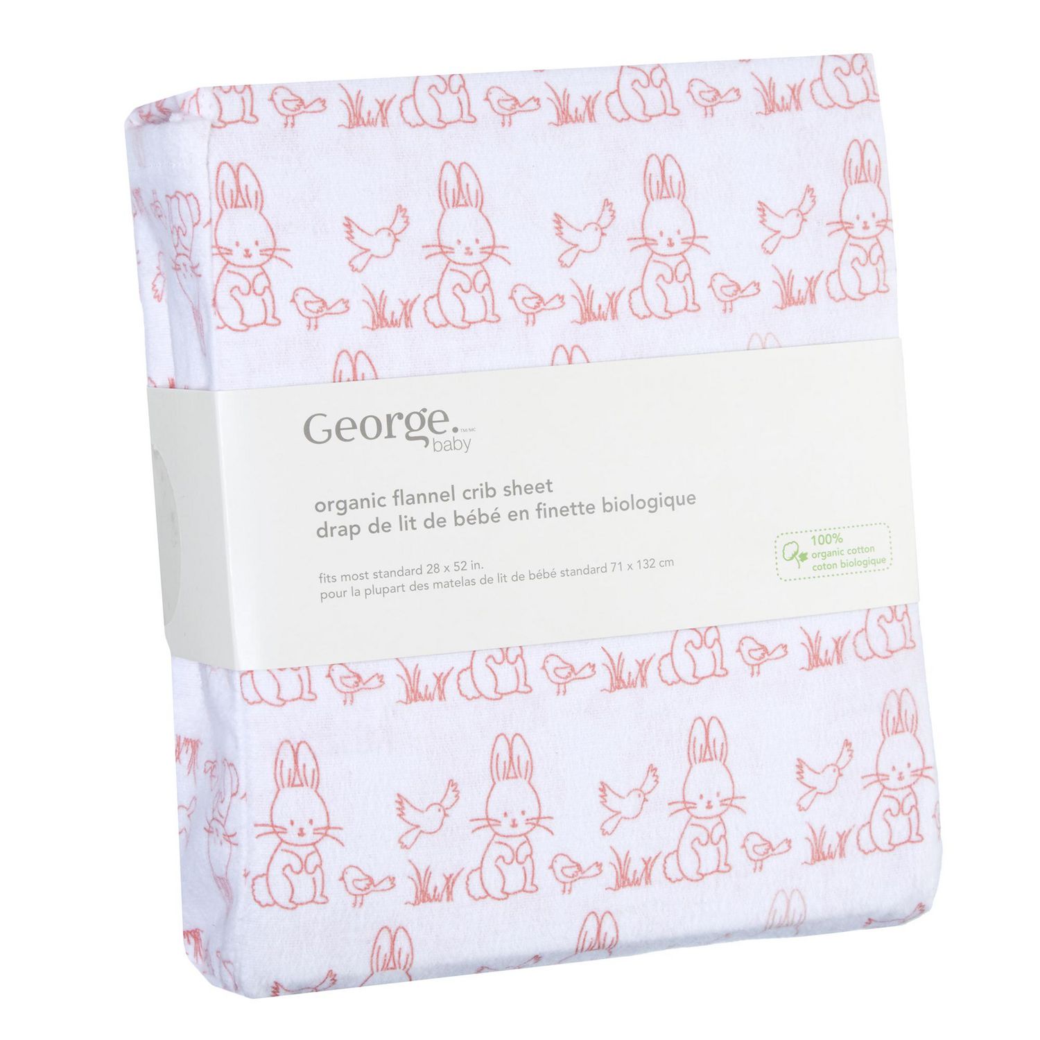 George Baby Organic Cotton Flannel Crib Sheet Walmart Canada