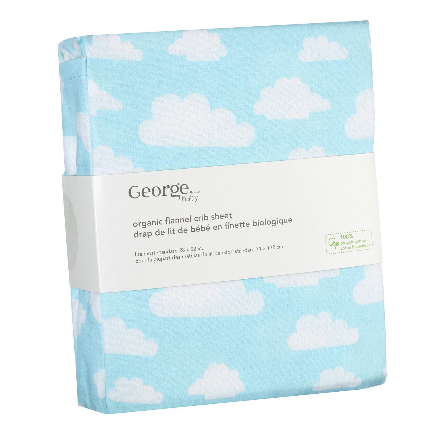 George Baby Organic Cotton Flannel Crib Sheet Walmart Canada