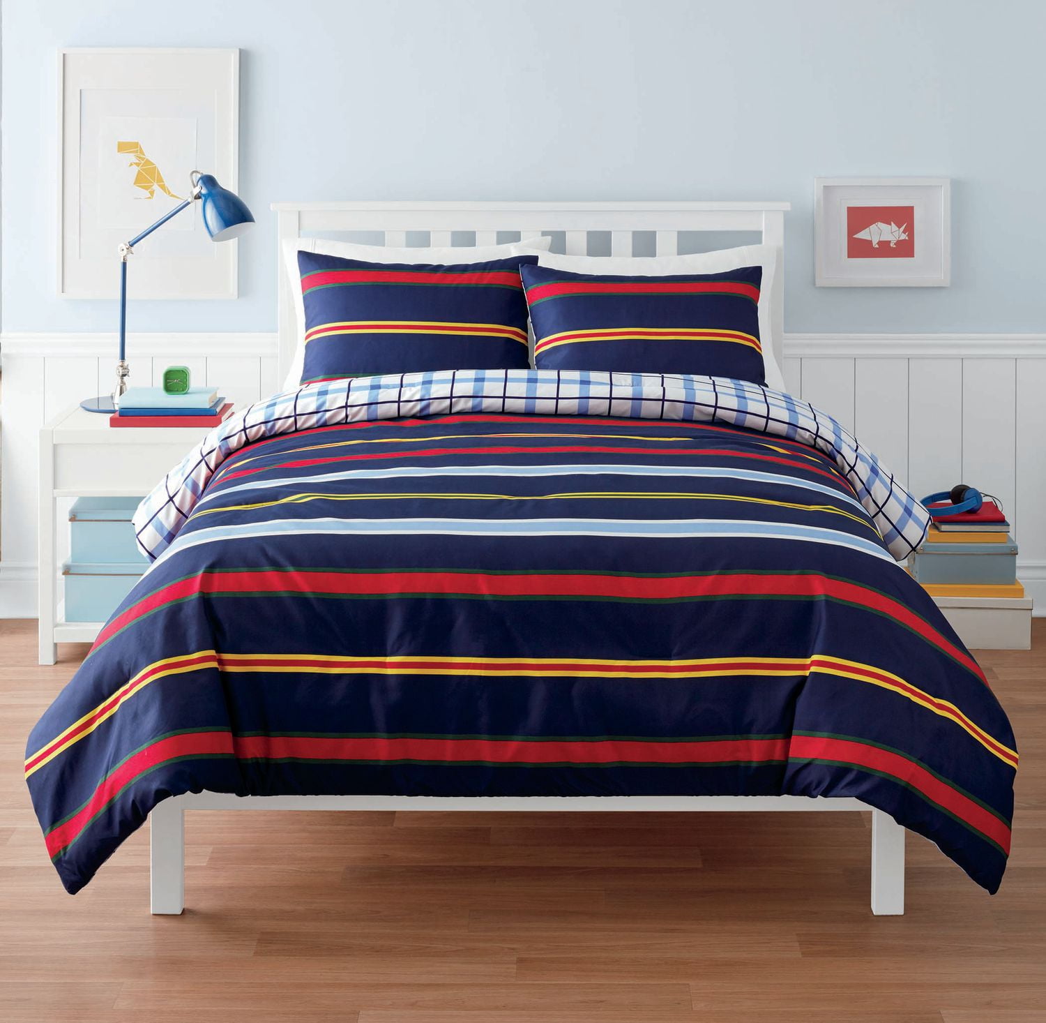 Mainstays Kids Stripe Microfiber Comforter Set Walmart Canada