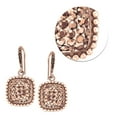thumbnail image 2 of Quintessential Sterling Silver Square Rose Crystals Drop Earrings, 2 of 2