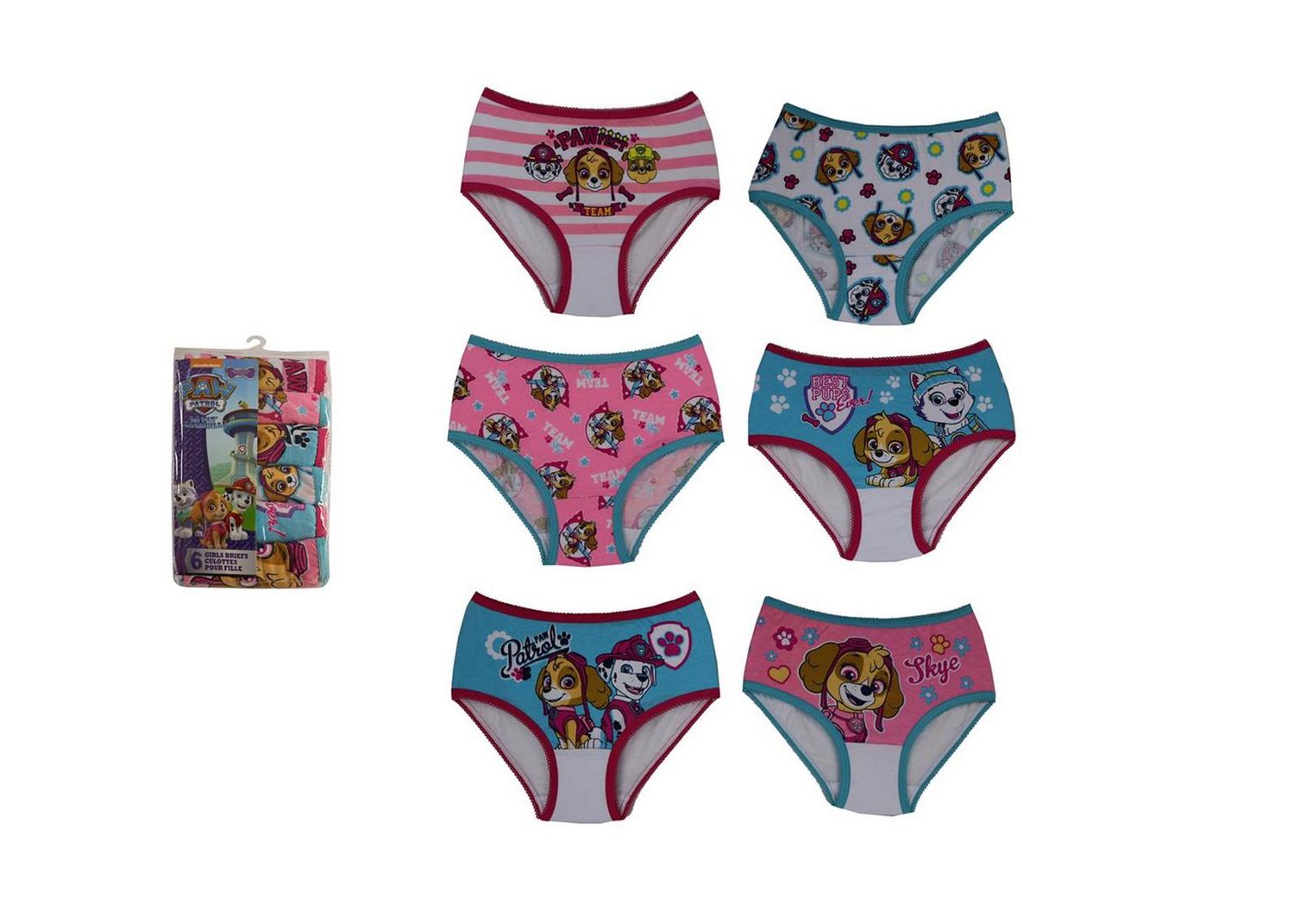 Nickelodeon Girls' 6 Pack PAW Patrol Underwear