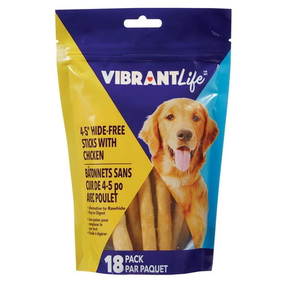 Vibrant Life 4-5" HIDE-FREE with Chicken Sticks, 18 Pack, HIDE-FREE with Chicken
