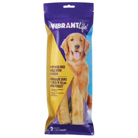 Vibrant Life 9-10" HIDE-FREE with Chicken Rolls, 2 Pack, HIDE-FREE with Chicken