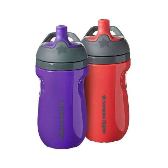 Bouteille d’eau isolé Sportee de Tommee Tippee avec poignée pour tout petit – 12m+, paquet de 2