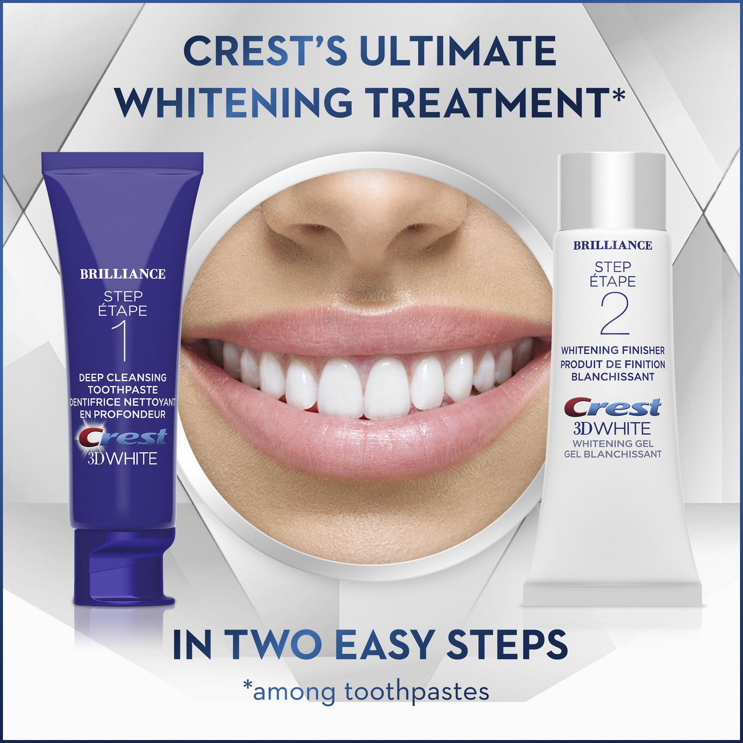 Crest 3D White Brilliance + Whitening Two-step Toothpaste, 1 Daily