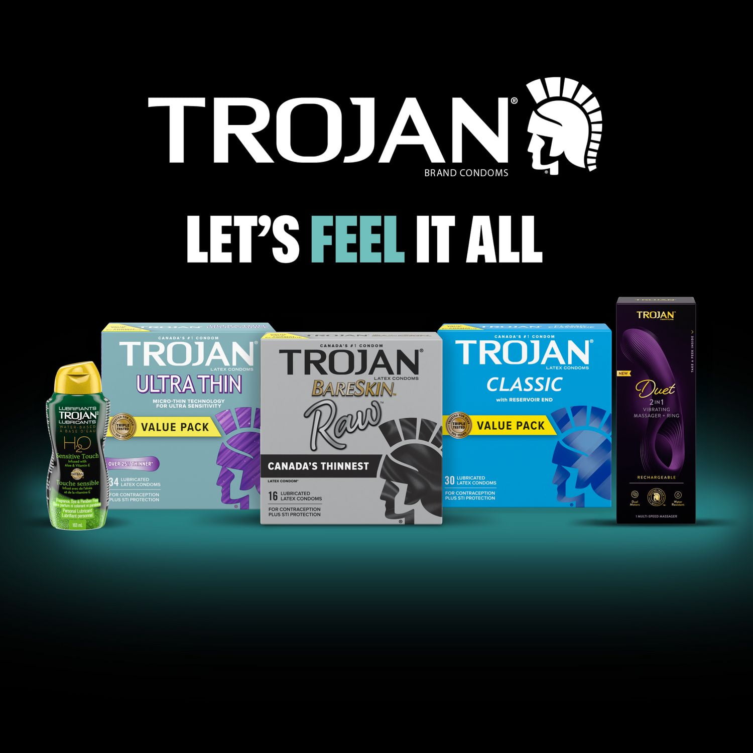 Trojan Bareskin Raw Lubricated Latex Thin Condoms, 16 Count