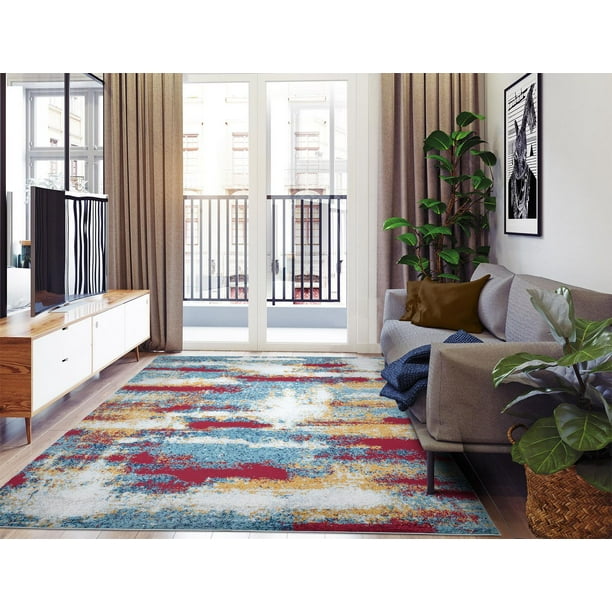 Ottomanson Rixos Collection Rug Ottomanson Rixos Collection Jute Backing Abstract Design Indoor/Outdoor ...