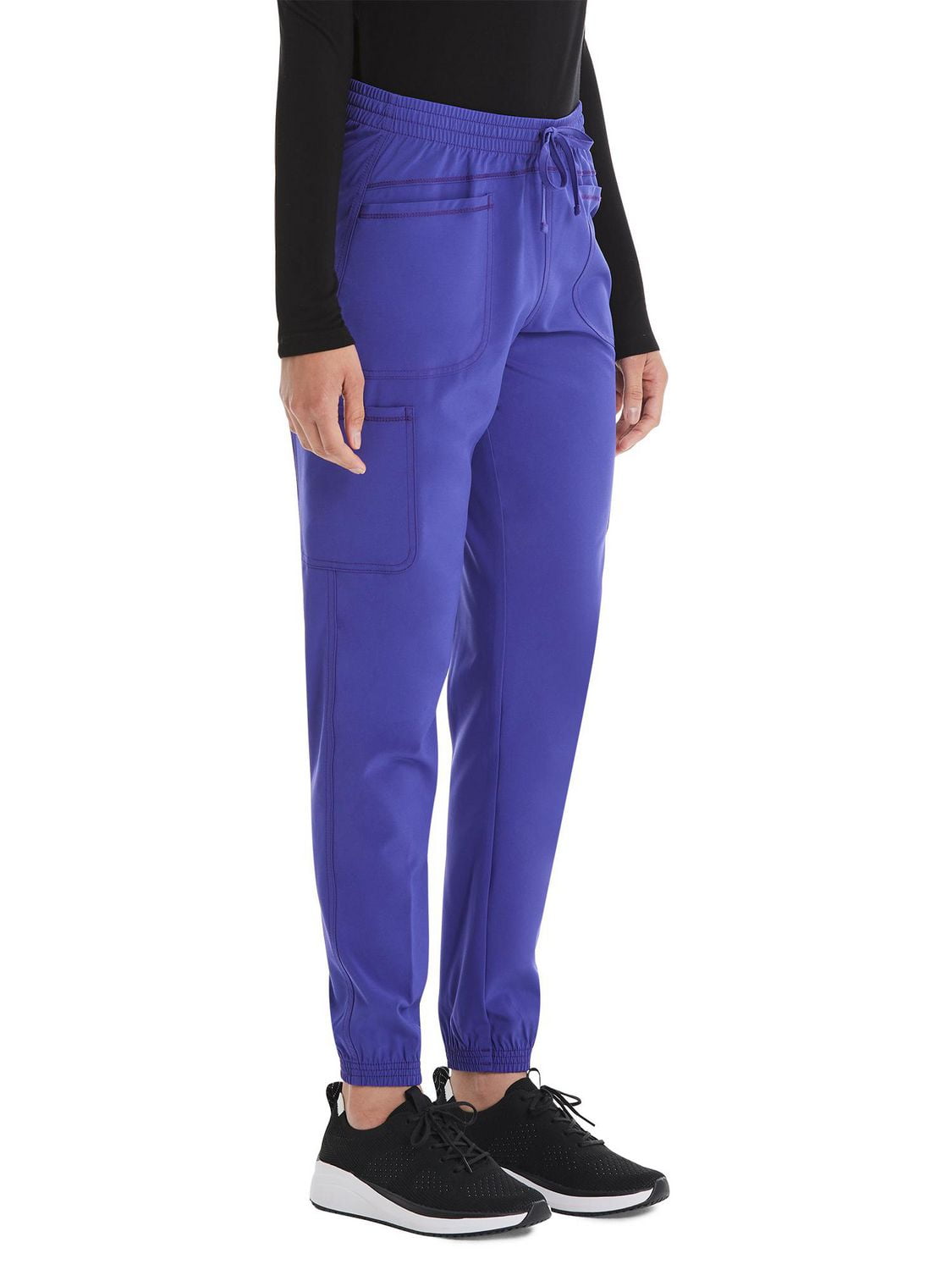 Pantalon d’uniforme médical cargo sportif de style jogging en tissu extensible avec cordon de serrage Scrubstar pour femme WC257